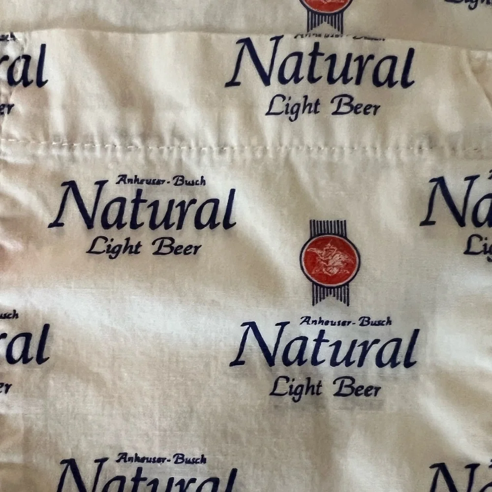 Natural Light Beer Short Sleeve Button Down Shirt Size XL - Picture 3 of 5